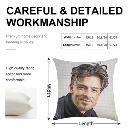 Jack Grealish Smile Linen Throw Pillow Cover