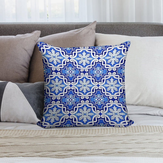 Azulejo Portuguese Tile Watercolor Artwork 16 Soft Decorative Cover Throw Pillow