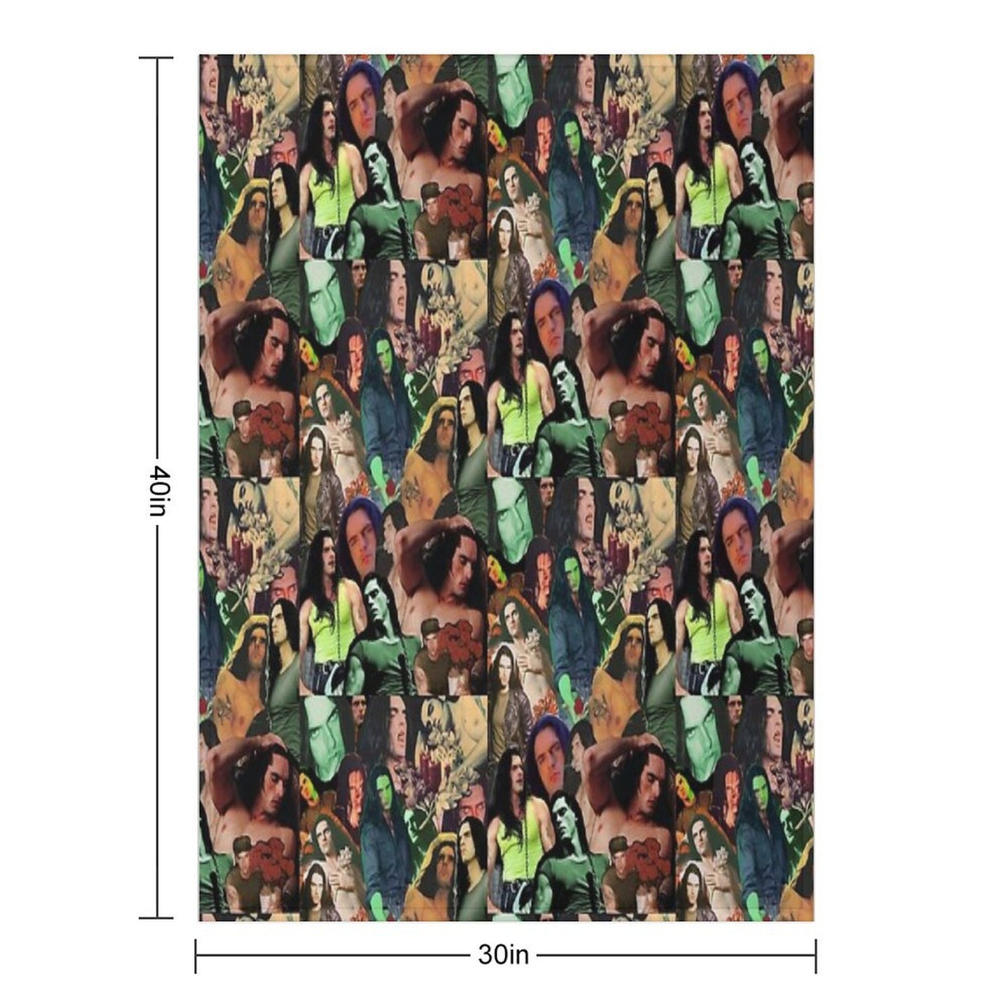 Type O Negative Peter Steele Dark Goth Collage Edit II Throw Blanket