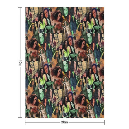 Type O Negative Peter Steele Dark Goth Collage Edit II Throw Blanket