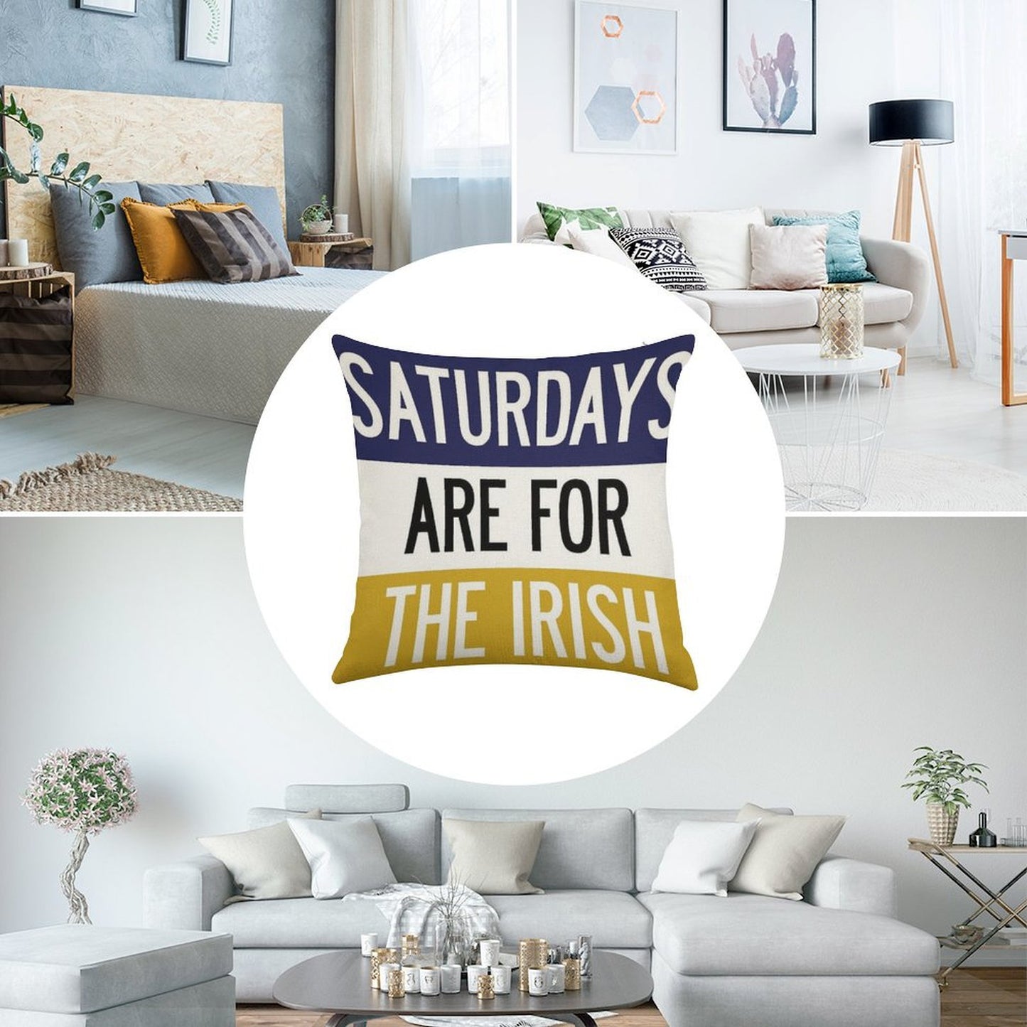 Saturdays Are for The Irish Linen Throw Pillow Cover