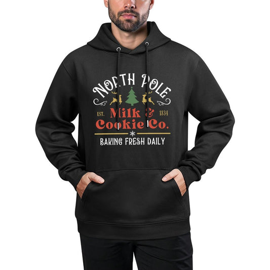 North Pole Milk And Cookie Co Vintage Christmas Company Shrink-Resistant Hoodie