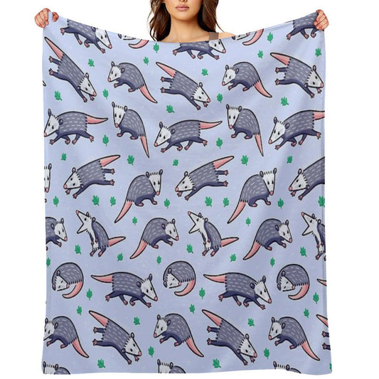 Opossum Pattern 2 Throw Blanket