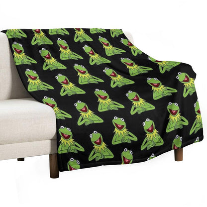Kermit The Frog Pattern Throw Blanket