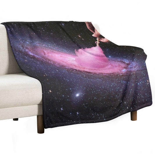 Cosmic Cotton Candy - Pink Stardust Throw Blanket