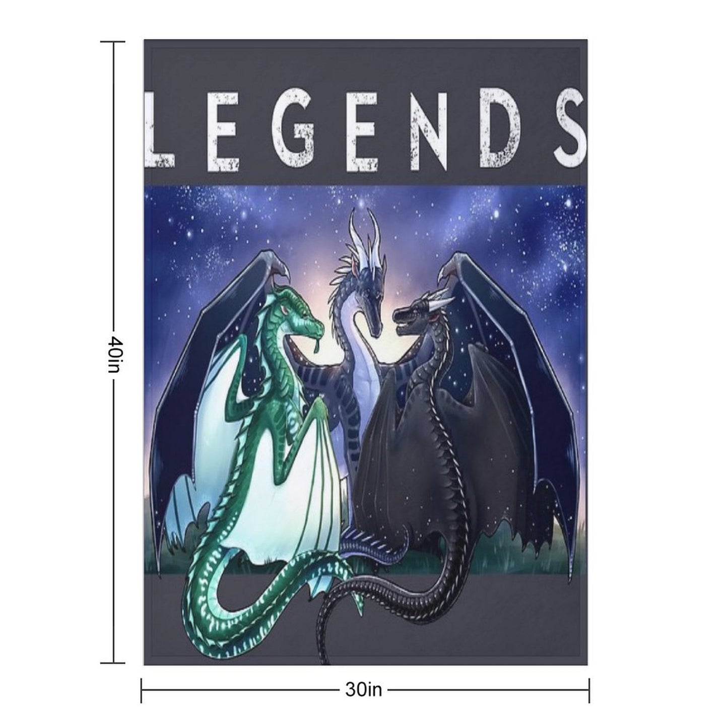 Wings of Fire - Legends - Fathom, Darkstalker, Clearsight Throw Blanket