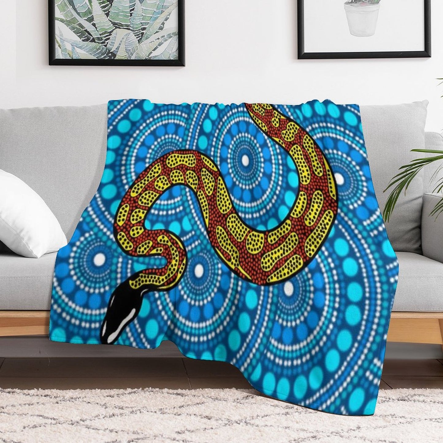 Indigenous Snake Throw Blanket