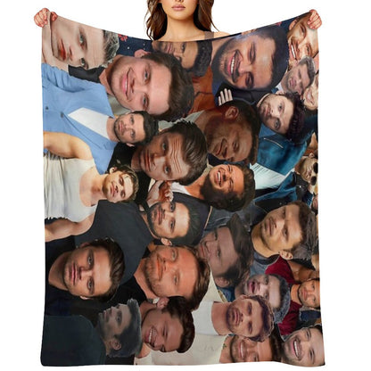 Sebastian Stan Photo Collage 2 Throw Blanket