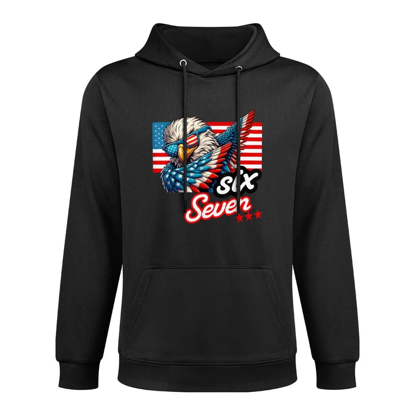 Six Seven Funny Patriotic Dabbing Bald Eagle 6 7 Meme Slang Easy Care Hoodie