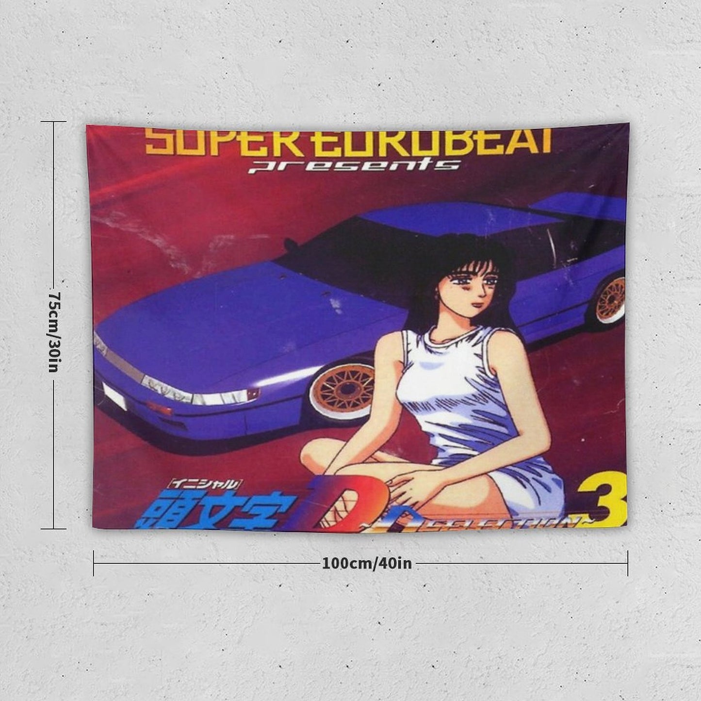 Initial D Mako Super Eurobeat Anime Tapestry