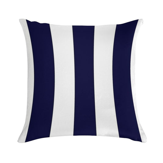 Navy Blue And White Stripes Soft Home Decor Throw Pillow