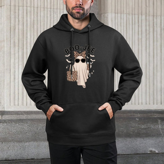 Coquette Leopard Ghost Coffee Boo-JEE Halloween Boujee Ghost Durable Construction Hoodie