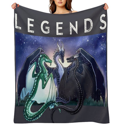 Wings of Fire - Legends - Fathom, Darkstalker, Clearsight Throw Blanket