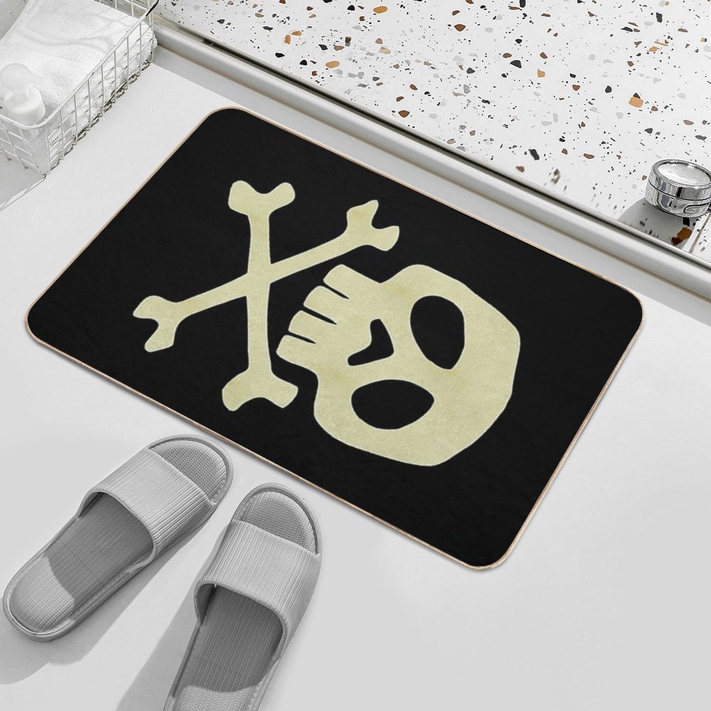 Danzig Style Harlock Skull Crossbones   Jolly Roger Bath Mat