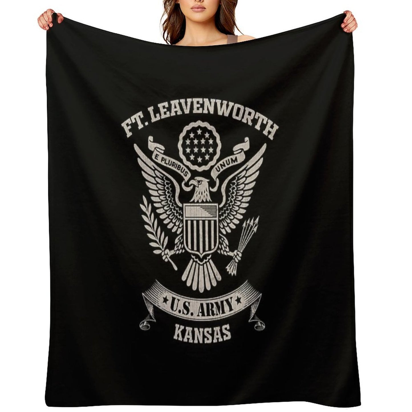 Fort Leavenworth Kansas US Army Base Tribute Throw Blanket