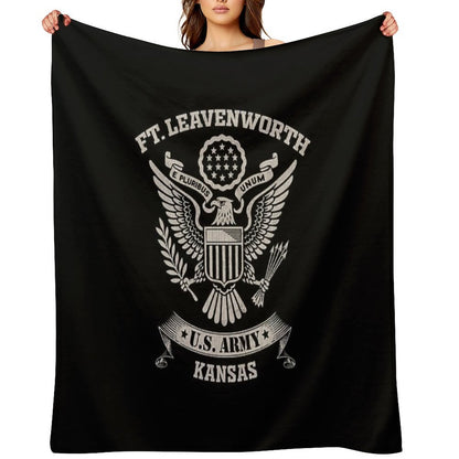 Fort Leavenworth Kansas US Army Base Tribute Throw Blanket