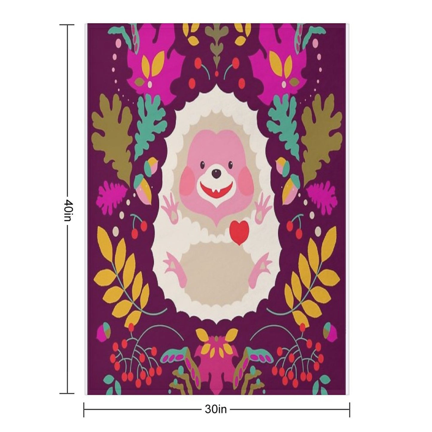 Hedgehog LOVE Throw Blanket