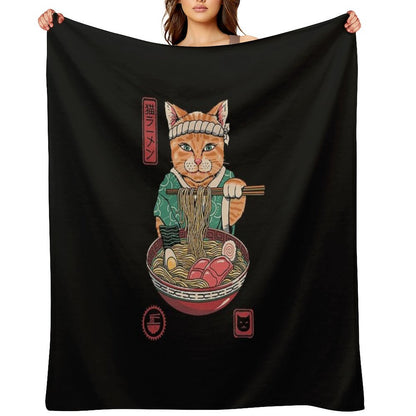 Neko Ramen Throw Blanket