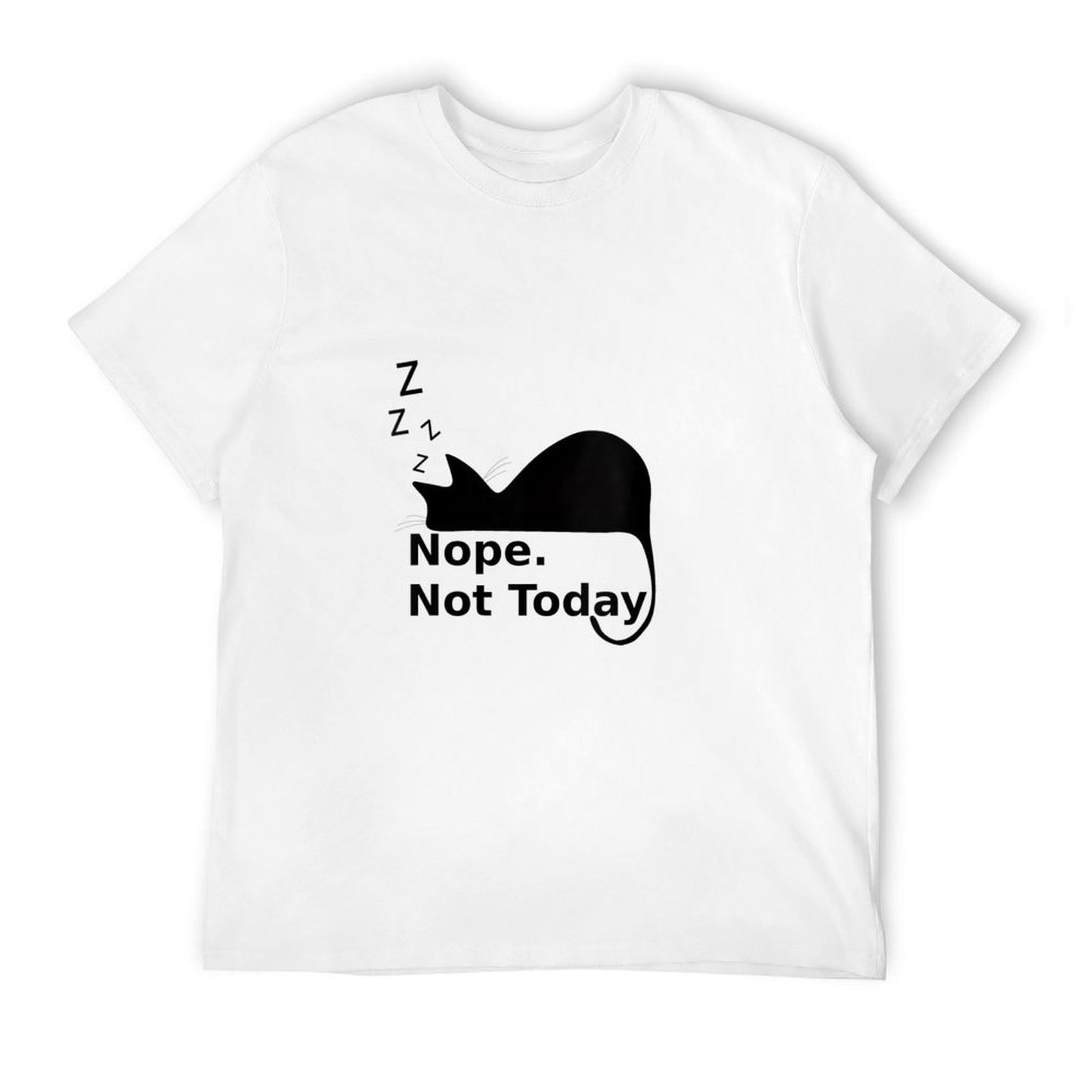 Womens Nope Not Today Cute Sleeping Cat  Oversized Silhouette T-Shirt