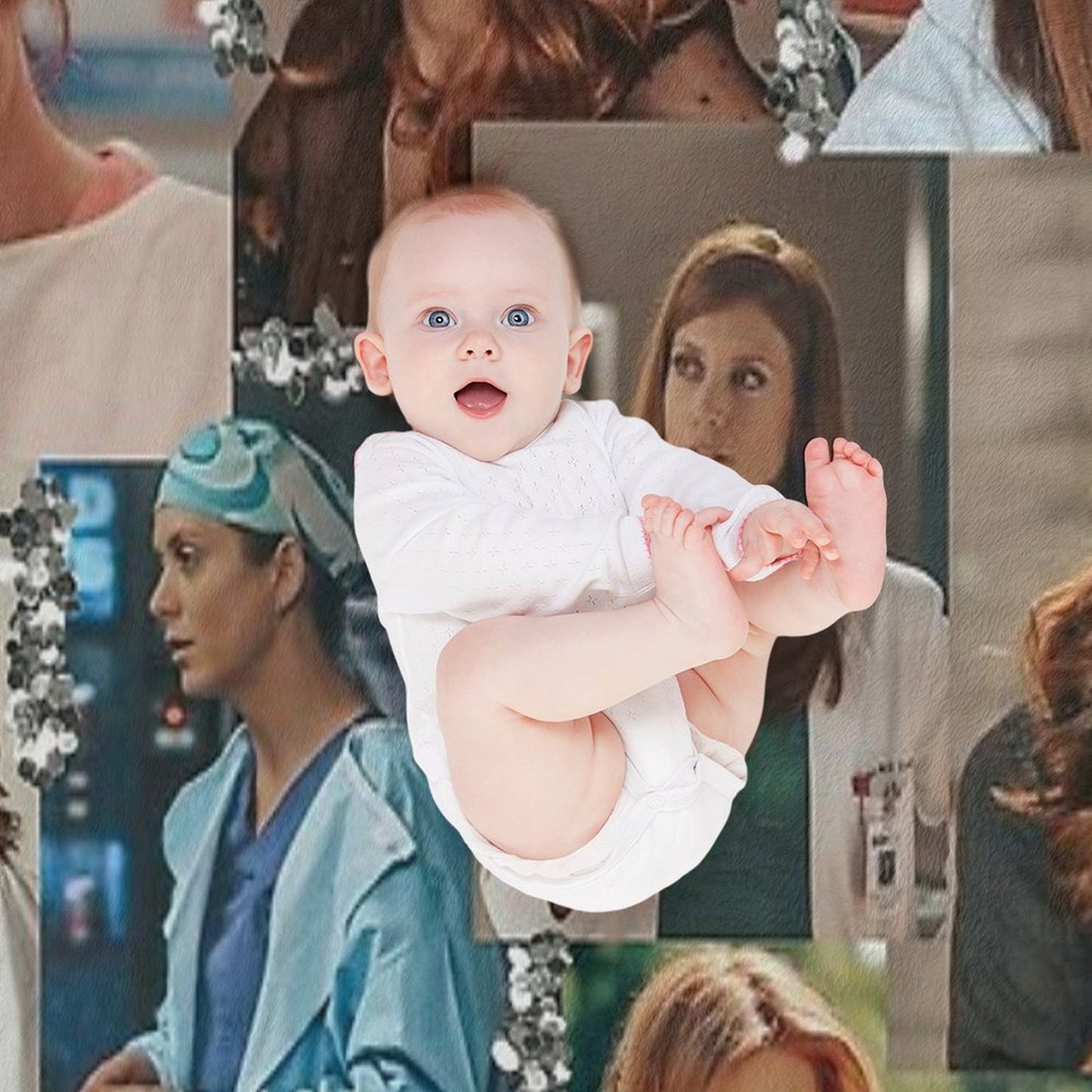 Addison Montgomery Collage ) Throw Blanket