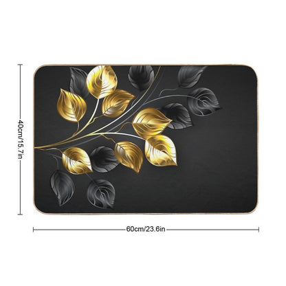 Background with Gold And Black Branches Bath Mat