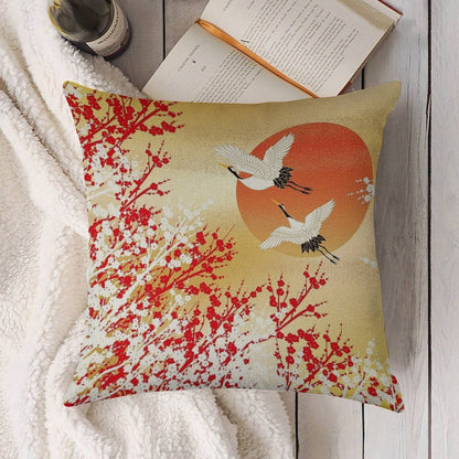 Japan 2 Linen Throw Pillow Cover