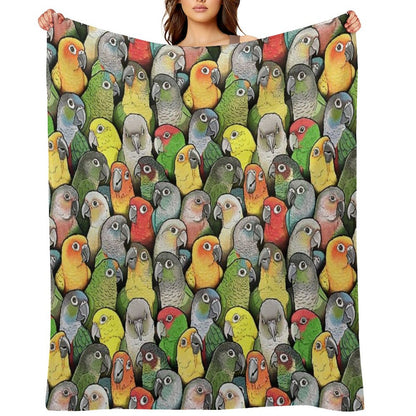 Colour of Conures Throw Blanket