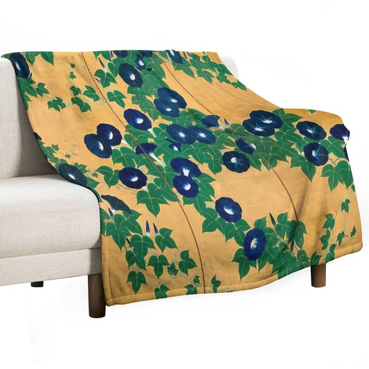 Morning Glories by Suzuki Kiitsu Throw Blanket