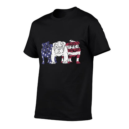 Unique English Bulldog Dog American Flag Retro Puppy Lover T-Shirt