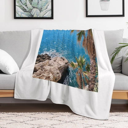 French Riviera Palms Throw Blanket