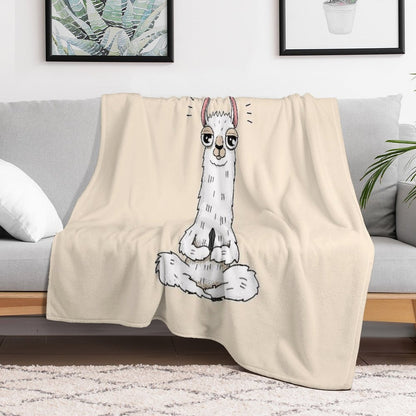 Llama Yoga Pose with Llamaste Throw Blanket
