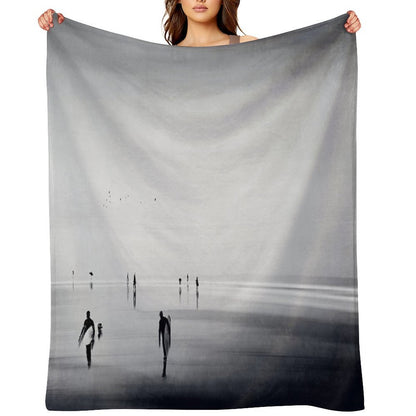 Strangers on A Beach - Abstract Seascape Throw Blanket
