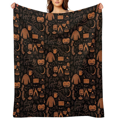 Autumn Nights Halloween Throw Blanket