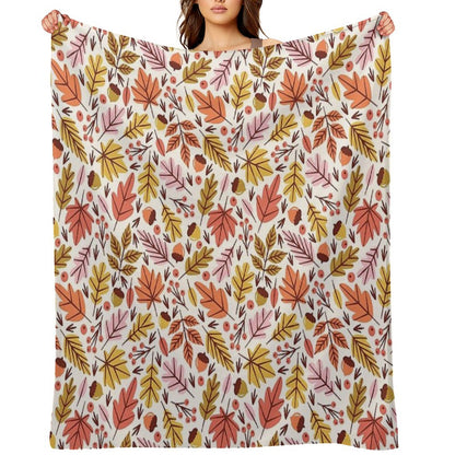 Leaves & Acorns Throw Blanket