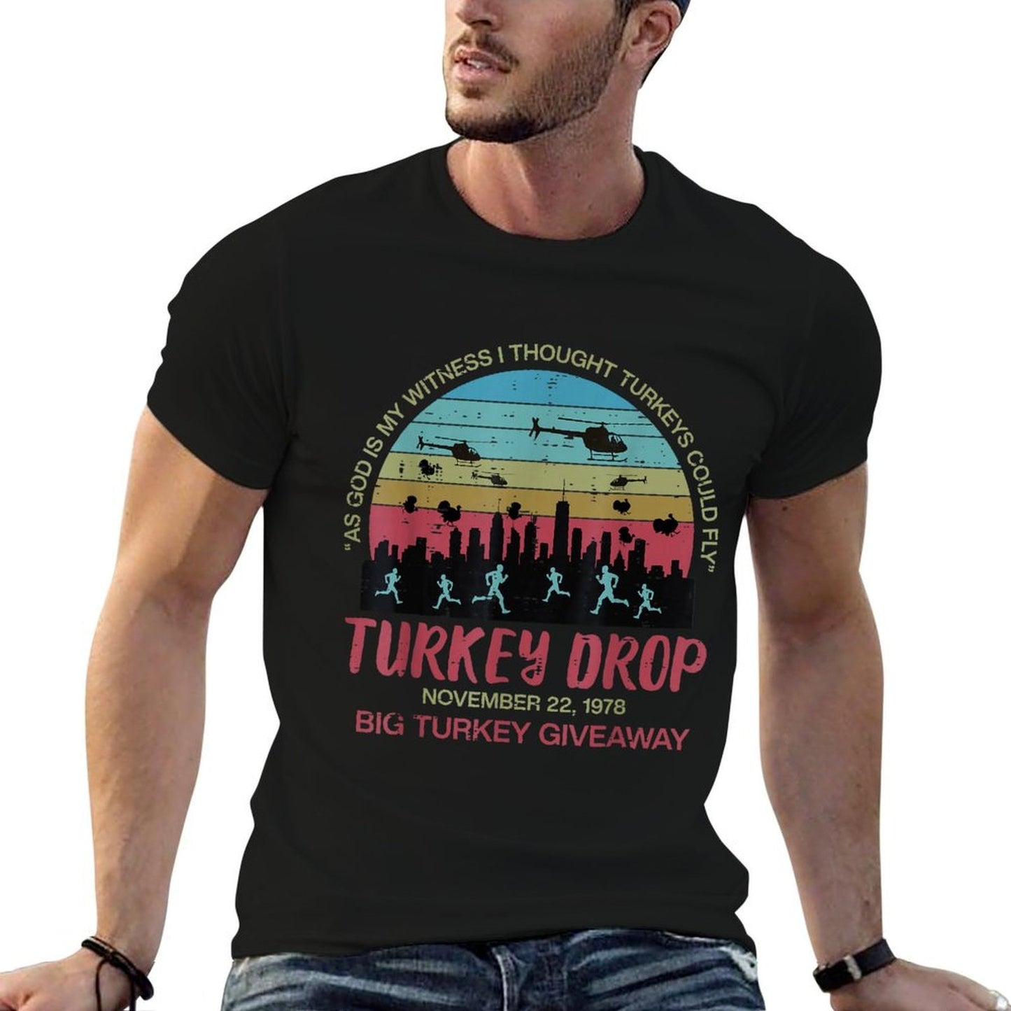 Turkey Drop November 22 1978 Funny Thanksgiving Men Women  Trendy Pattern T-Shirt