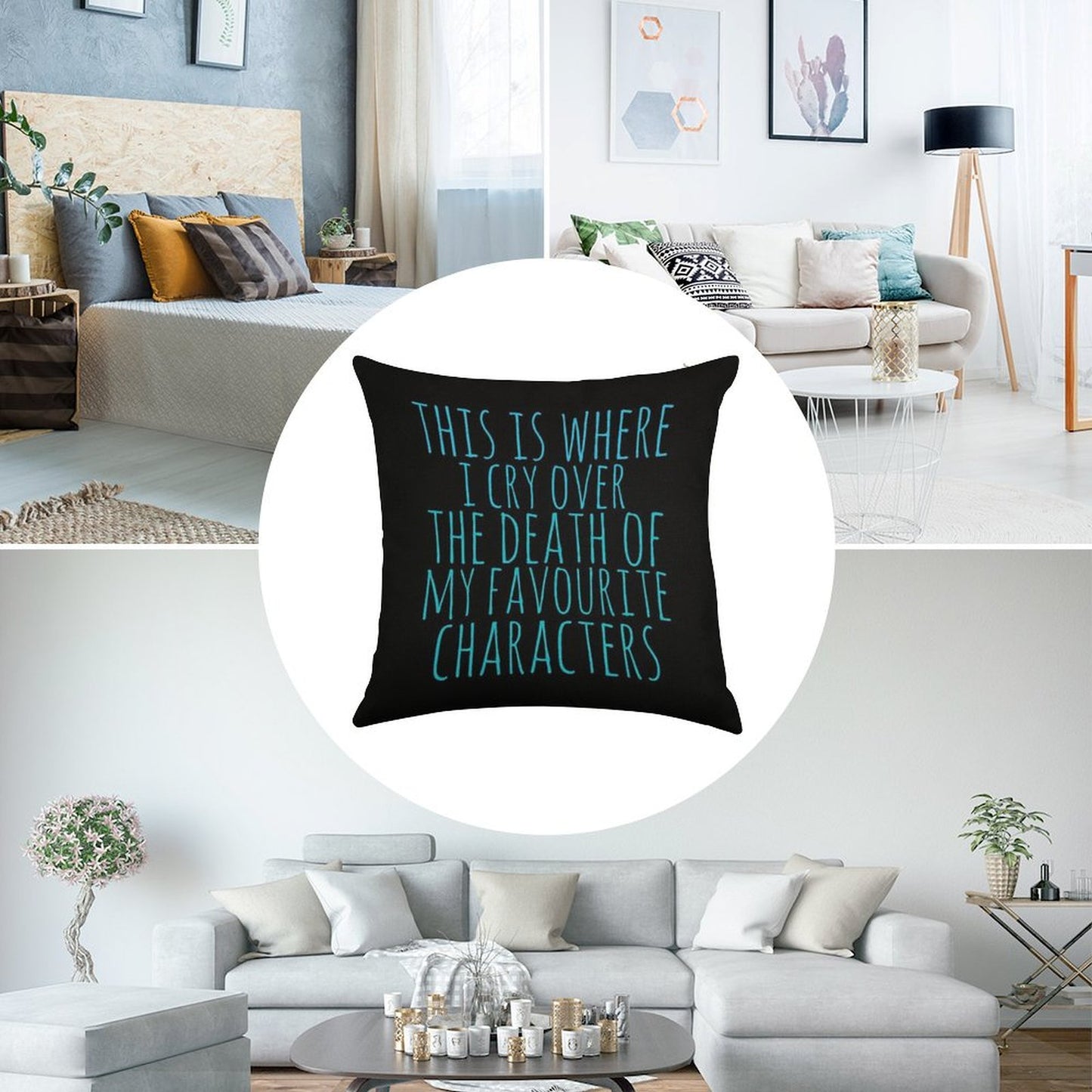 A Pillow to Cry over The Death of Favourite Characters Linen Throw Pillow Cover