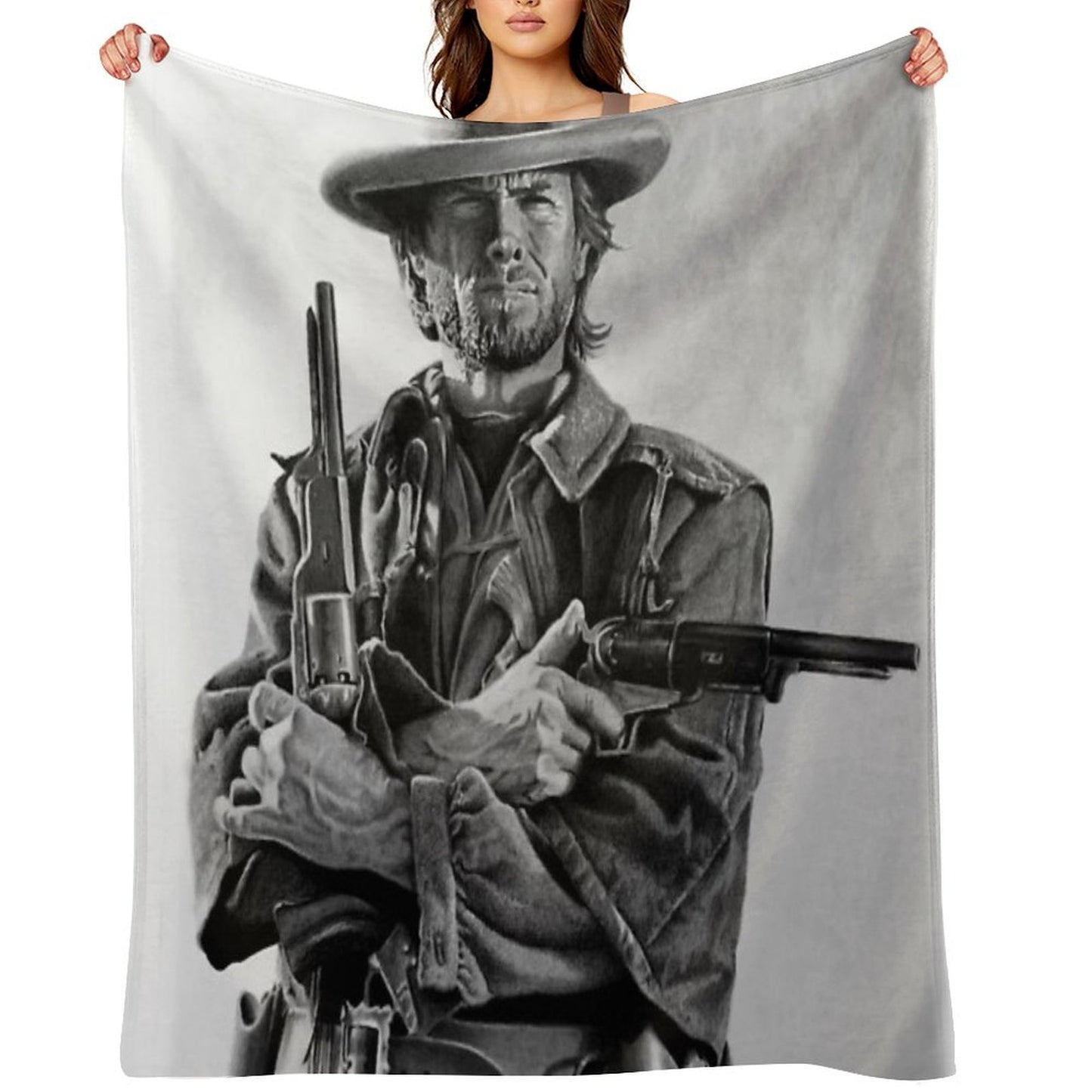 Clint Eastwood Josey Wales  Drawing Throw Blanket