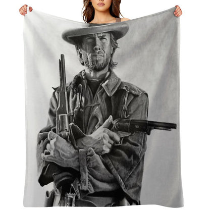 Clint Eastwood Josey Wales  Drawing Throw Blanket