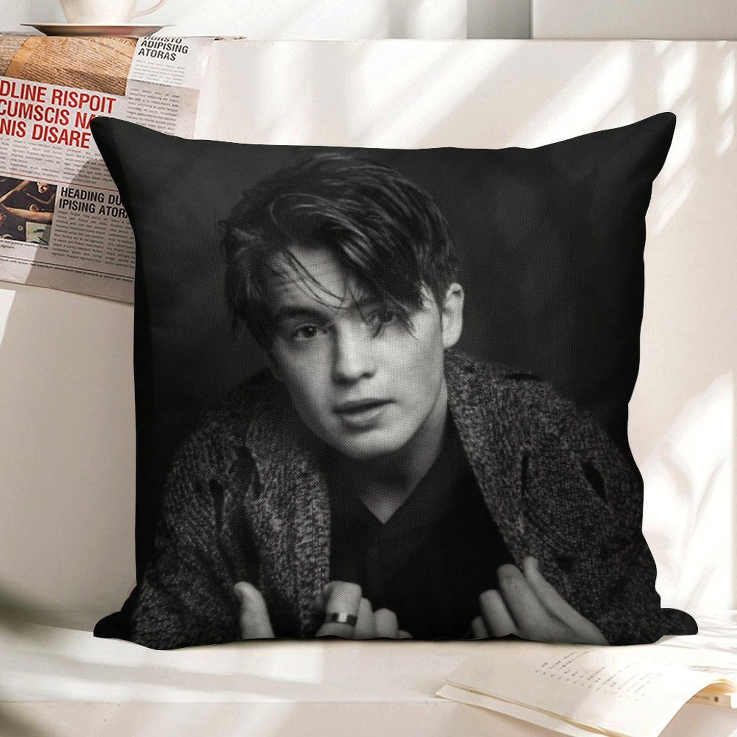Kit Connor Linen Throw Pillow Cover