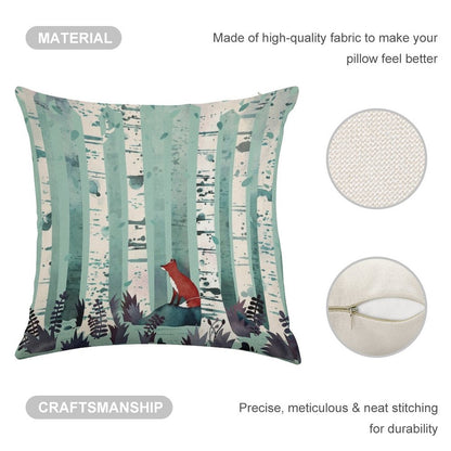 The Birches Linen Throw Pillow Cover