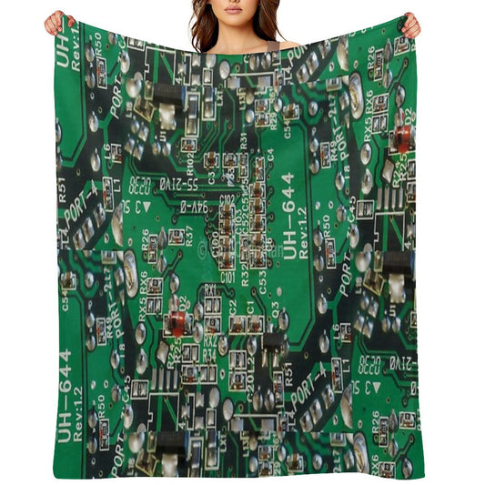 Electric Circuit Board Throw Blanket