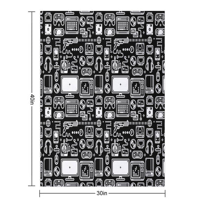 Retro Gamer Video Game Consoles, PC's, Controllers, Joysticks And Gamepads Throw Blanket