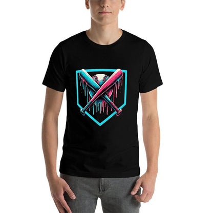 Drip Boys Baseball Bat And  Heathered Texture T-Shirt