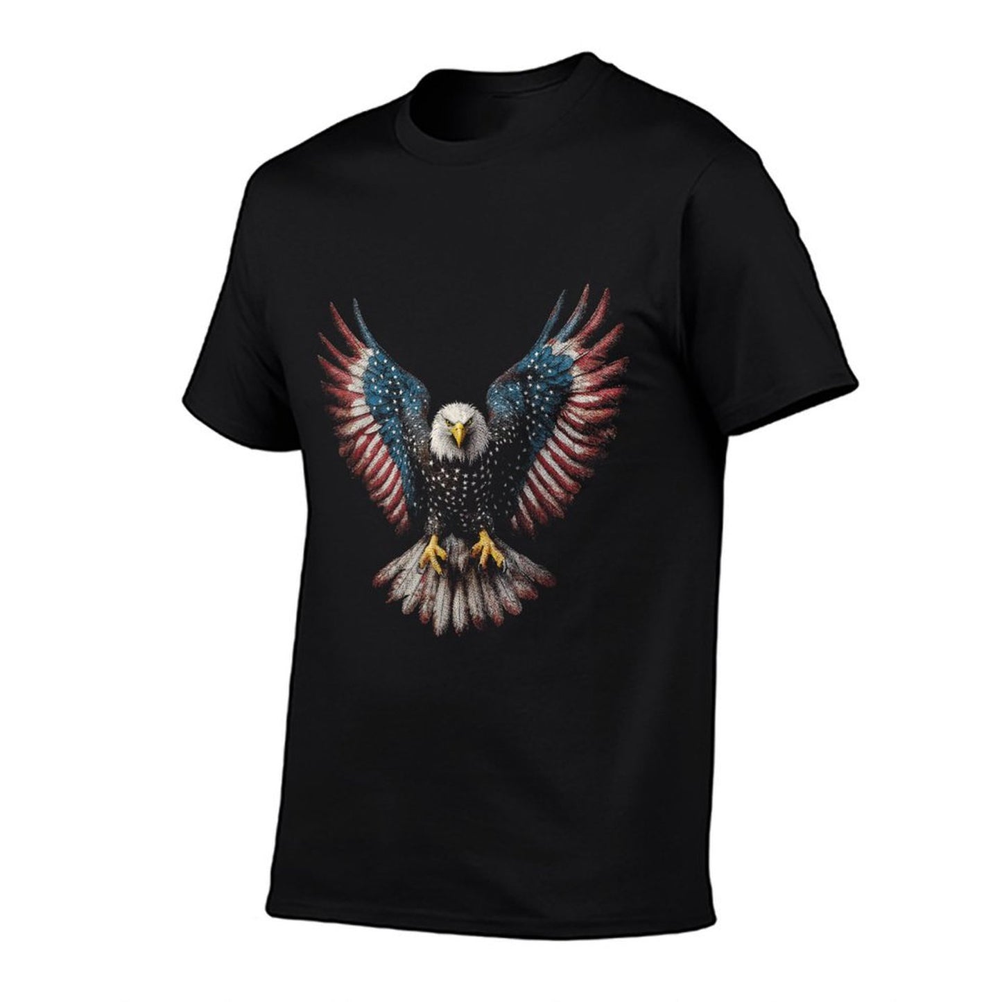 American Bald Eagle 4th of July USA Patriotic Men Women  Rolled Sleeves T-Shirt