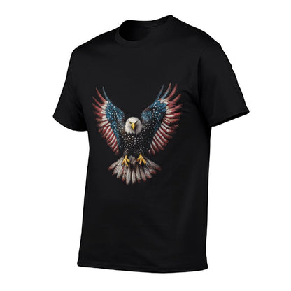 American Bald Eagle 4th of July USA Patriotic Men Women  Rolled Sleeves T-Shirt