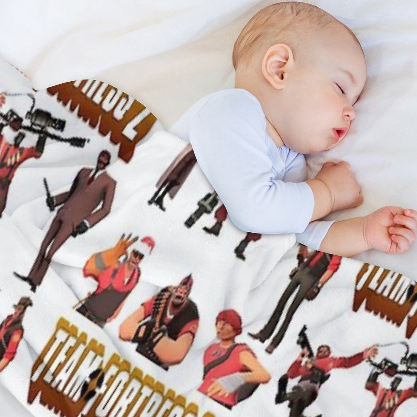 Team Fortress 2 - All Characters  Classes with TF2 Logo Throw Blanket