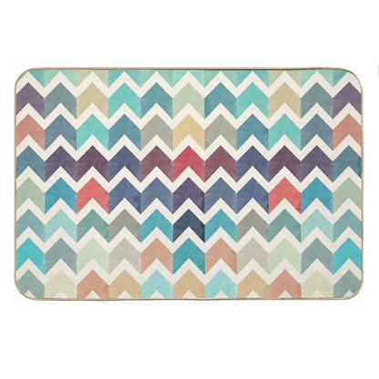 Watercolor Chevron Pattern Bath Mat