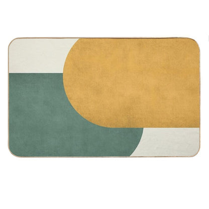 Half Circle Colorblock - Gold Green Bath Mat