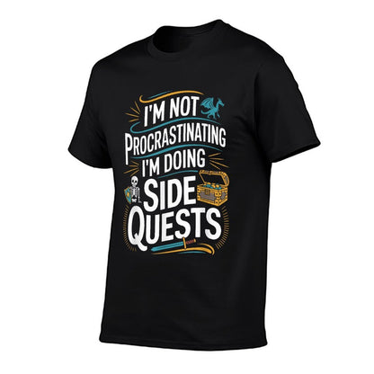 RPG Gamer Apparel for Quest Lovers Unisex-Adult Black Modern Classic Small Crew Neck Humorous Gaming Graphic Lightweight  Trendy Pattern T-Shirt