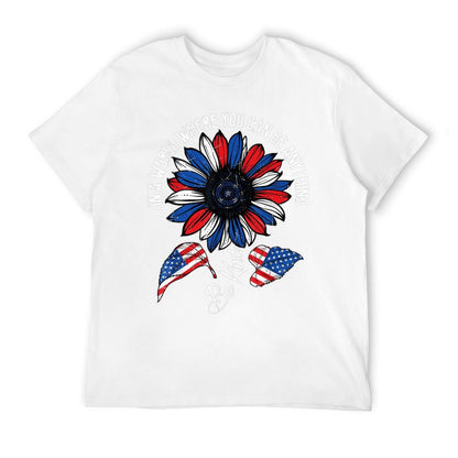 Retro Be Kind USA American Sunflower Happy 4th Of July  Soft T-Shirt